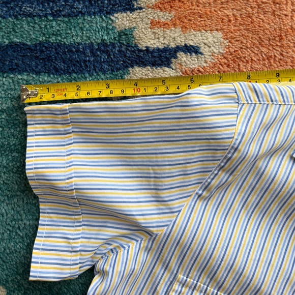 Made in Italy Button Down Striped 100% Cotton Shirt - Picture 8 of 9